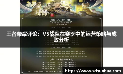 王者荣耀评论：V5战队在赛季中的运营策略与成败分析